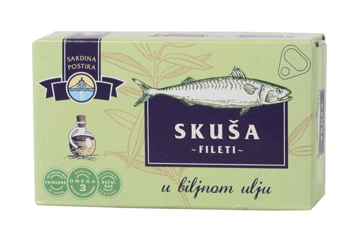 Skuša fileti u biljnom ulju 115 g Sardina Žena hr