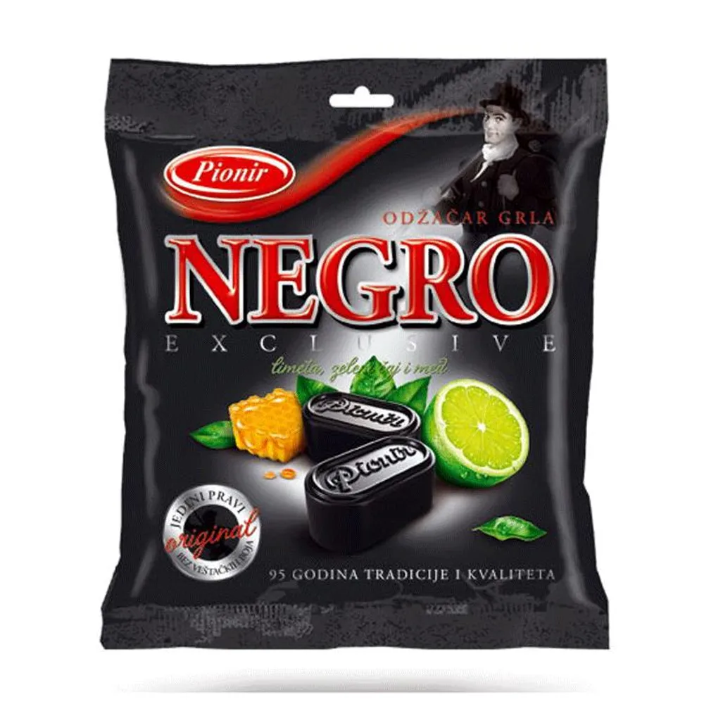 Bomboni Negro med/limeta 100g