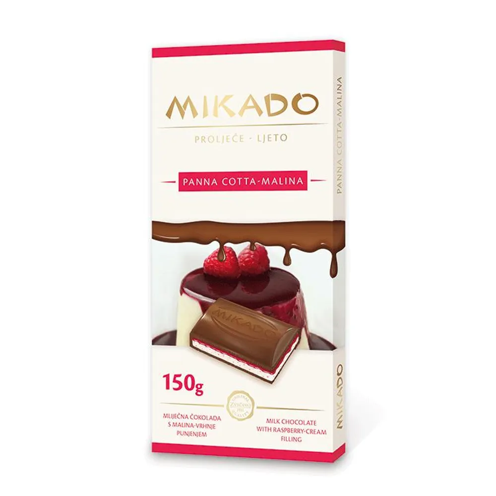 Čokolada Mikado panna cotta malina 150g