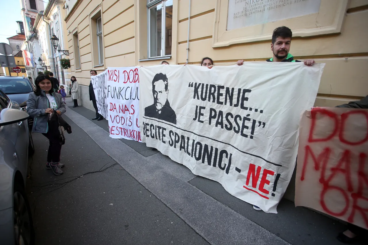 Zagreb: prosvjed ispred Gradske skupštine protiv izgradnje spalionice otpada u Resniku