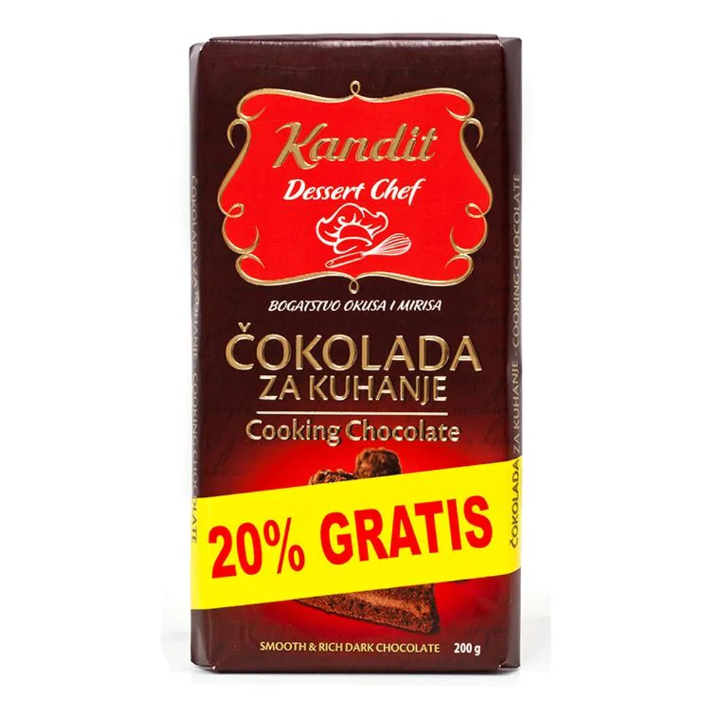 Čokolada za kuhanje 200 g 20 % gratis