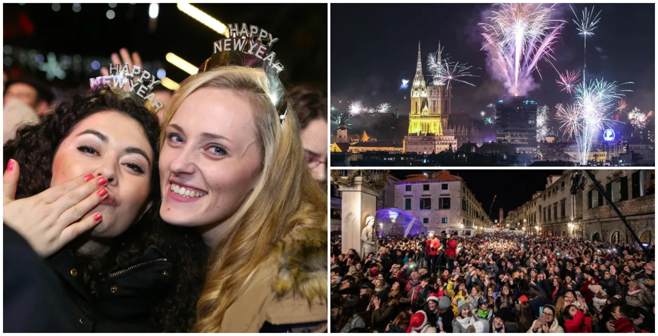 Hrvatska je dolazak 2019. proslavila dočecima na otvorenom po lijepom vremenu od Osijeka, preko Zagreba do Dubrovnika