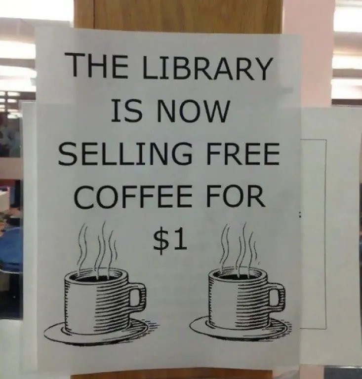 'Knjižnica od sada daje besplatnu kavu za 1$'