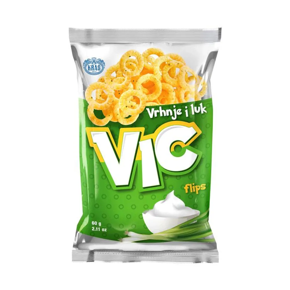 Flips Vic vrhnje luk 60g