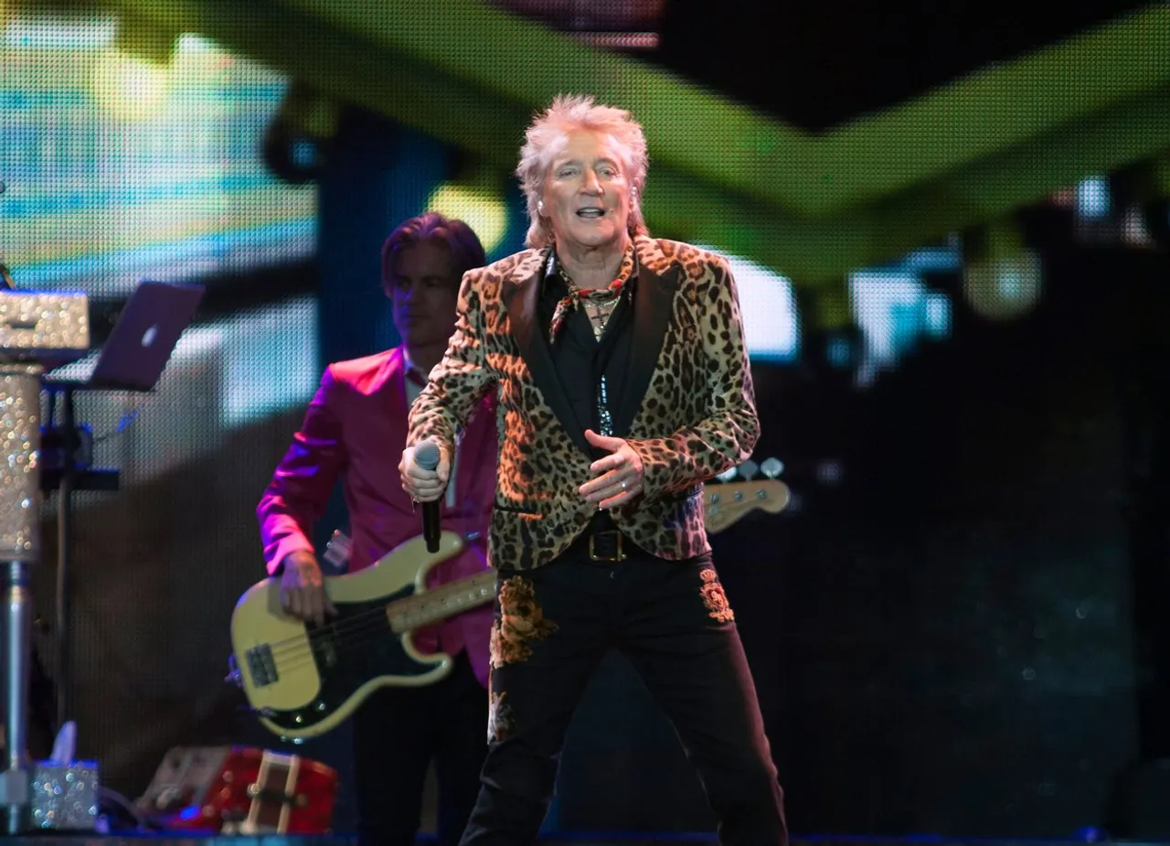 Rod Stewart performs live at the Ms Bank arena in  Liverpool