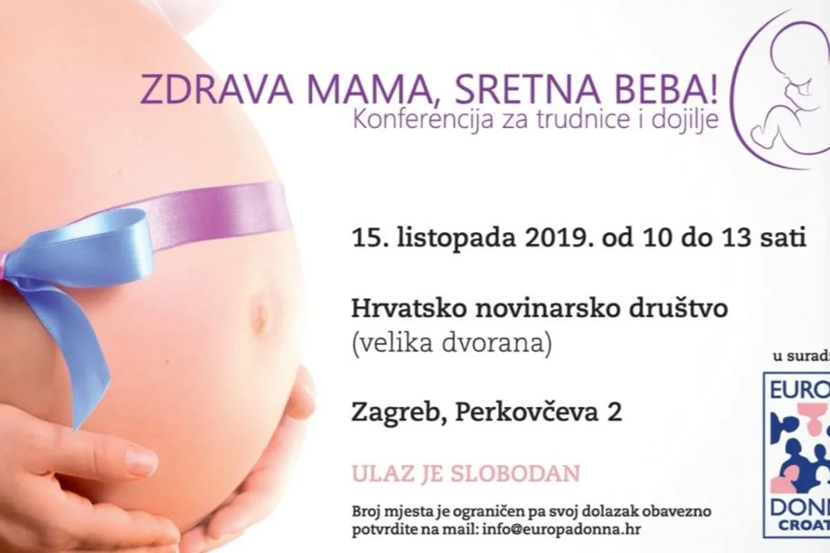Uskoro počinje prva besplatna konferencija za trudnice i dojilje 'Zdrava mama, sretna beba!'
