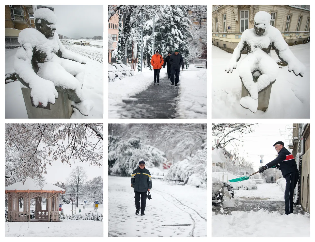 FOTO Zimska čarolija u gradu na Dravi: Snijeg zabijelio ulice Osijeka