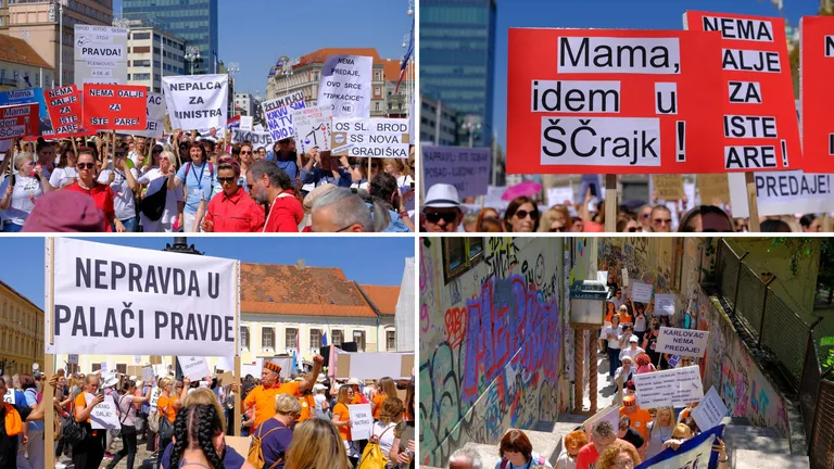mirni prosvjed Sindikata državnih i lokalnih službenika i namještenika u Zagrebu