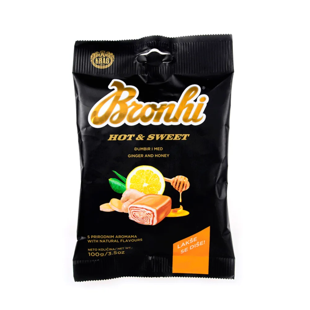 Bronhi bombon hot&sweet 100 g Kraš