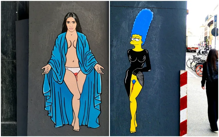 Kim Kardashian i Marge Simpson - murali.jpg