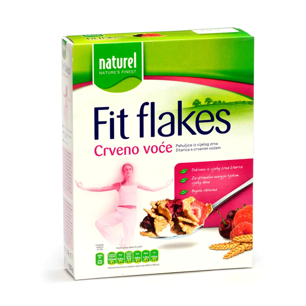 Naturel Fit flakes red fruit 250g