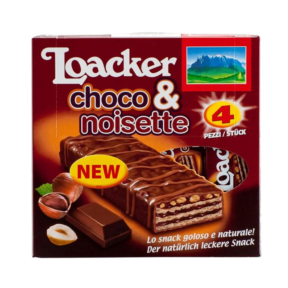 Loacker vafl choco & noisette 4 x 26 g