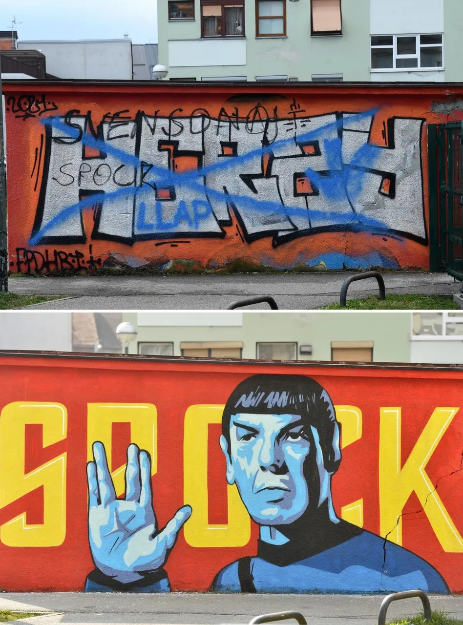 Prebojan legendarni grafit Spocka na zagrebačkoj Trešnjevci