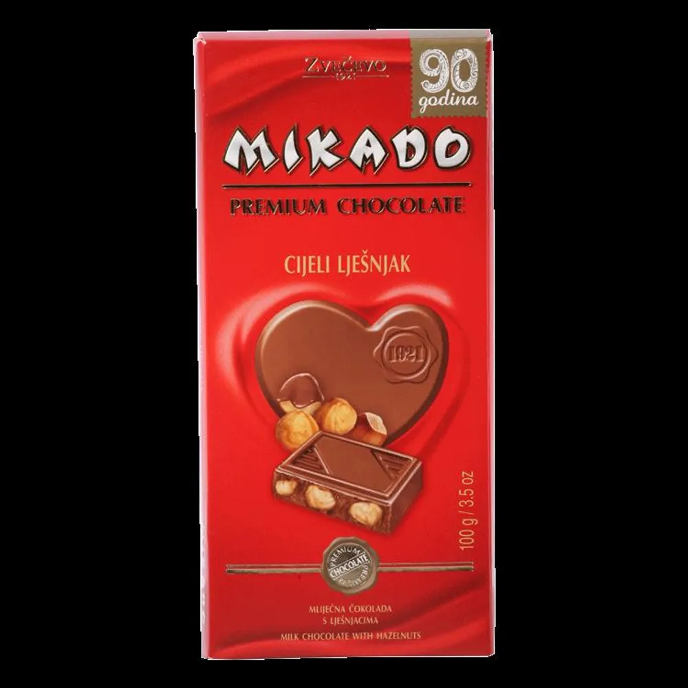 Mikado premium čokolada cijeli lješnjaci 100 g