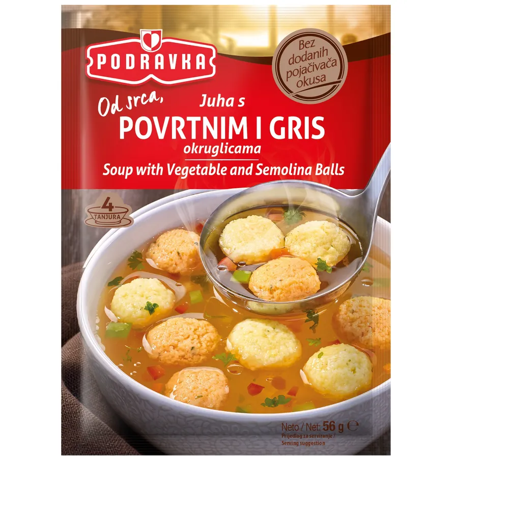 Juha s povrtnim i gris okruglicama 56 g Podravka