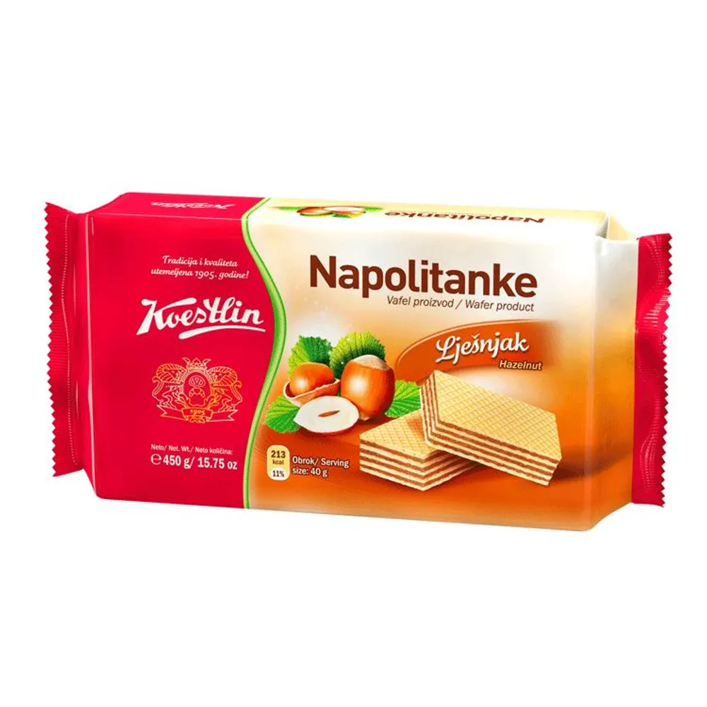 Vafl napolitanka lješnjak 450g Koestlin