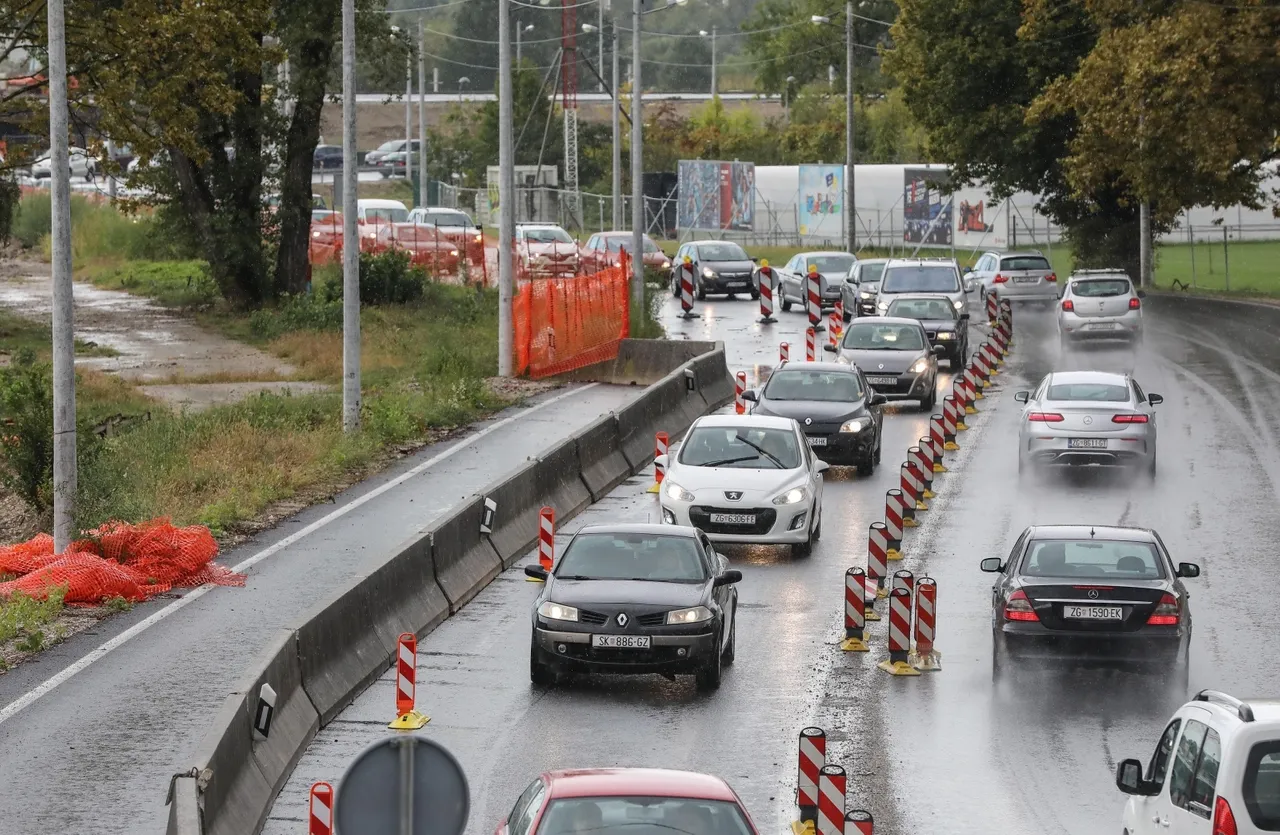 Zagreb: Zbog zatvorene jedne prometne trake kod rotora nastaju velike gužve
