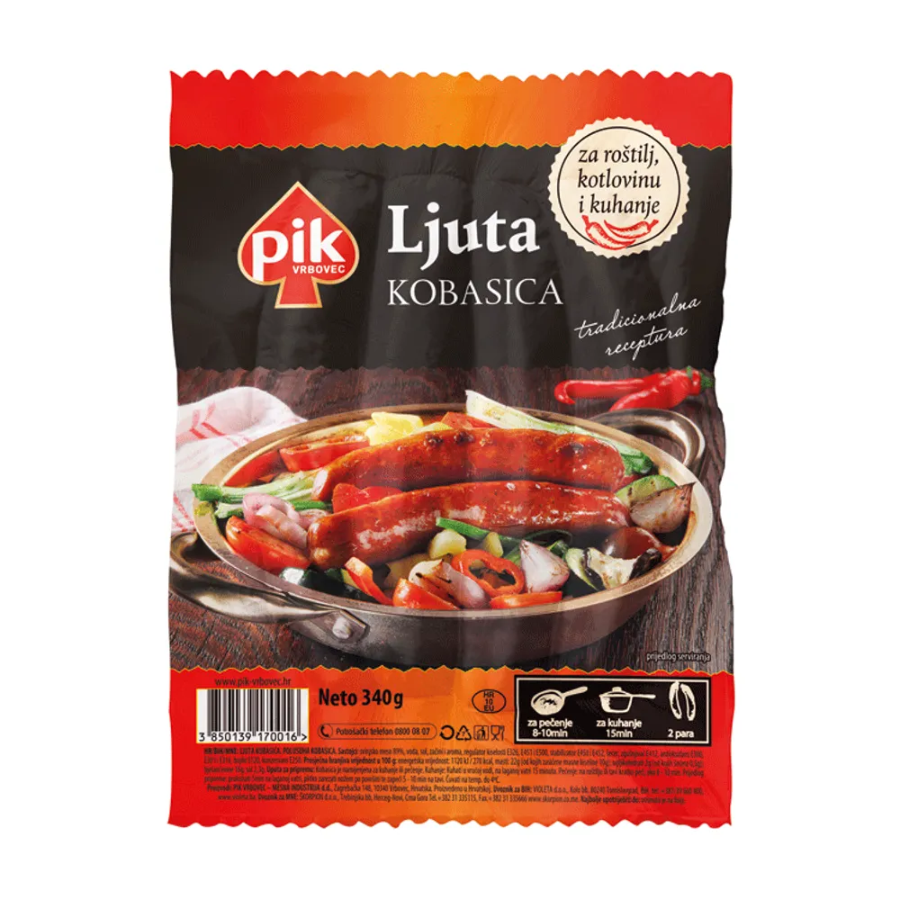 PIK Vrbovec kobasica ljuta 340g