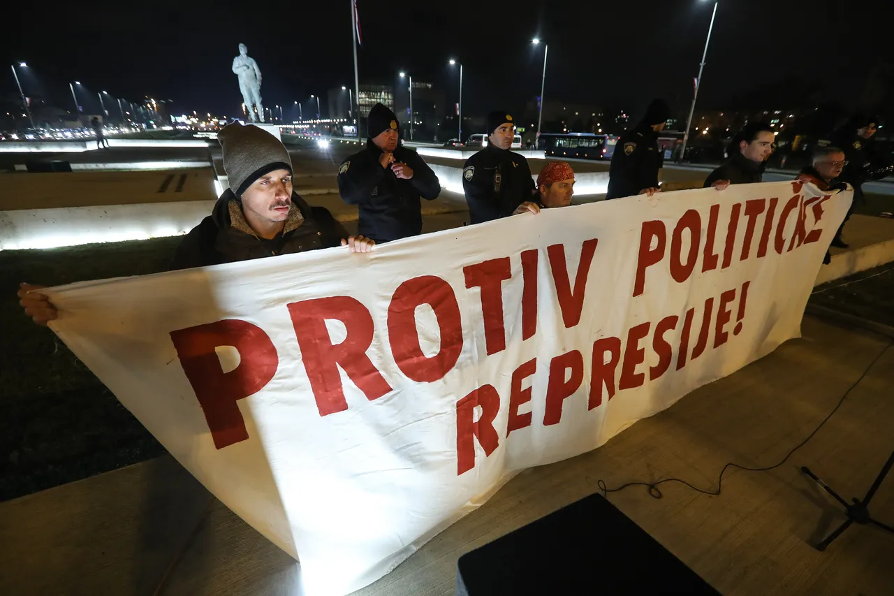 FOTO Ima privedenih: Ispred spomenika Franji Tuđmanu održan prosvjed protiv političke represije