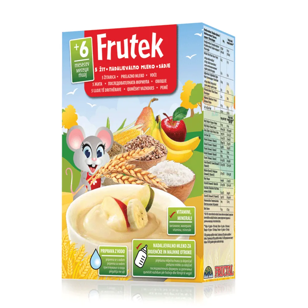 Frutek instant kašica 5 žitarica i voće 200g