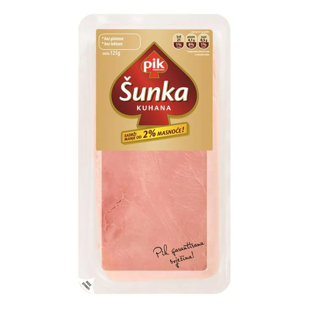 Kuhana šunka narezana 125 g Pik