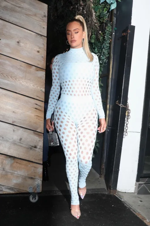Kylie Jenner Best Friend Stassie Baby is seen leaving in a see through fish net outfit