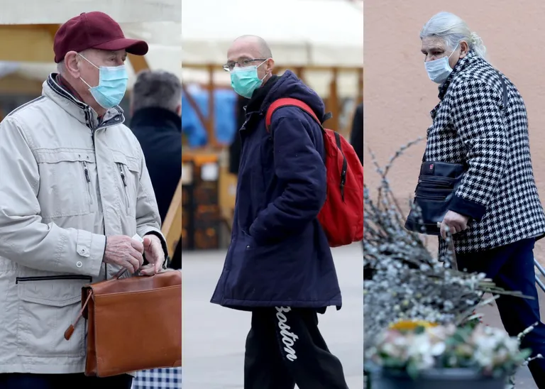 Građani Zagreba sa zaštitnim maskama
