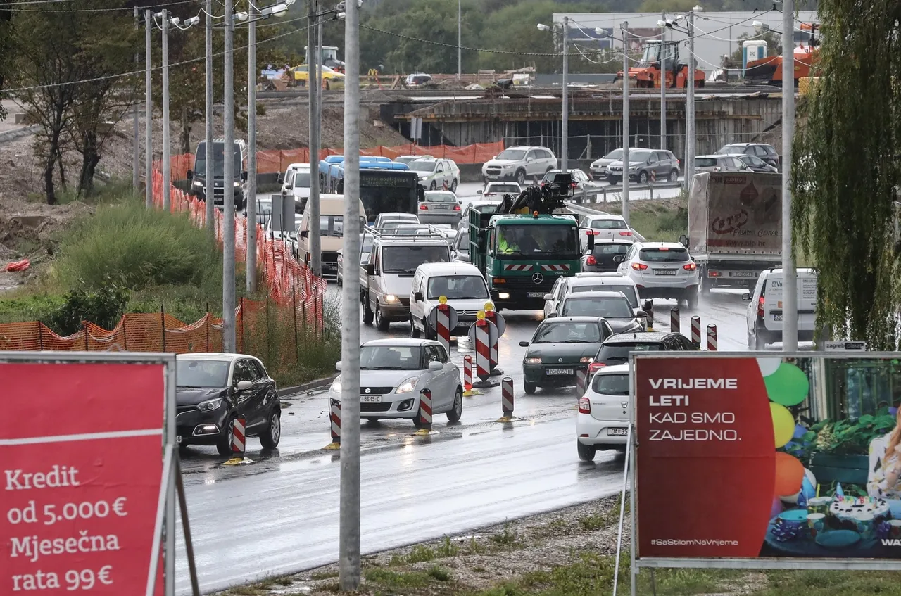 Jedna zatvorena traka uzrokovala prometni kolaps u Zagrebu