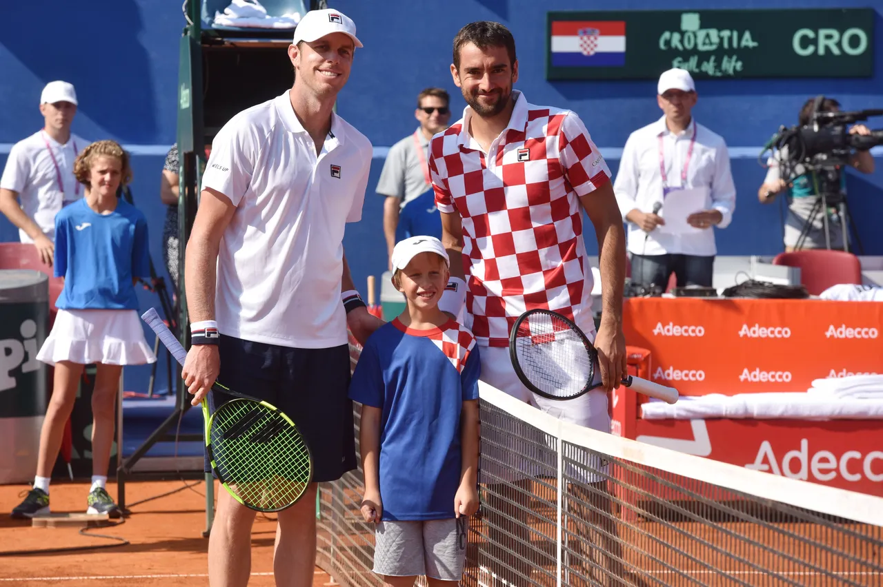 Marin Čilić i Sam Querrey u polufinalnom meču Davis Cupa u Zadru