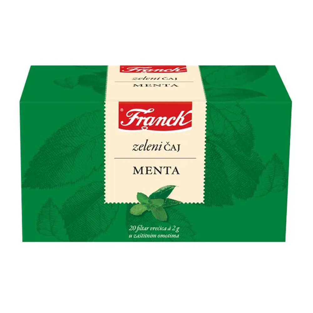 Čaj zeleni menta filter 40 g omot Franck