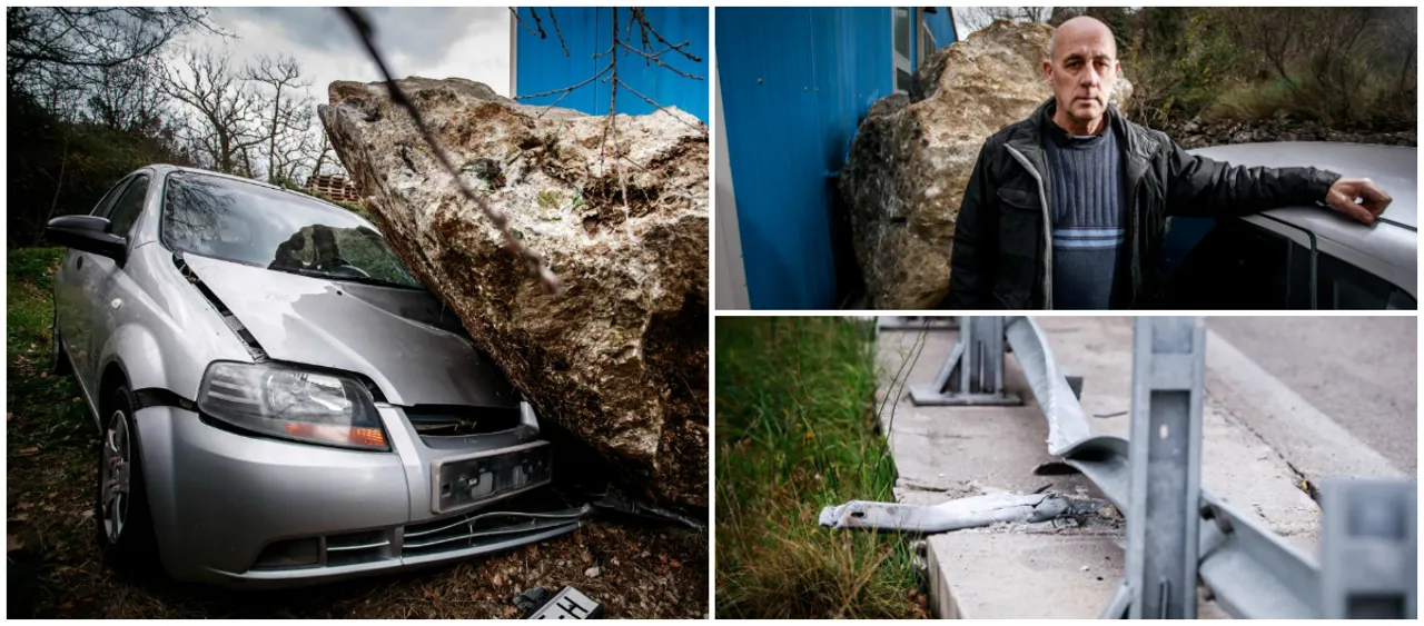 Kamen pao na auto u Dalmaciji