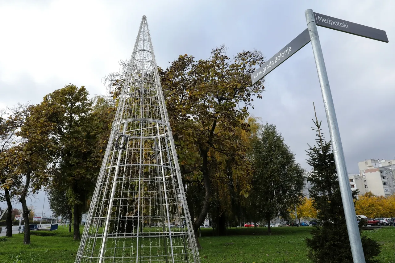 Zagreb: U Gajnicama postavljena željezna konstukcija božićne jelke