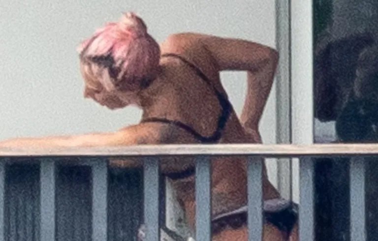 Lady Gaga in her underwear at a rented house in Miami.
