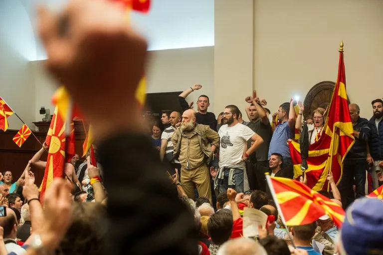 Skoplje, Makedonija, prosvjed, razbijene glave