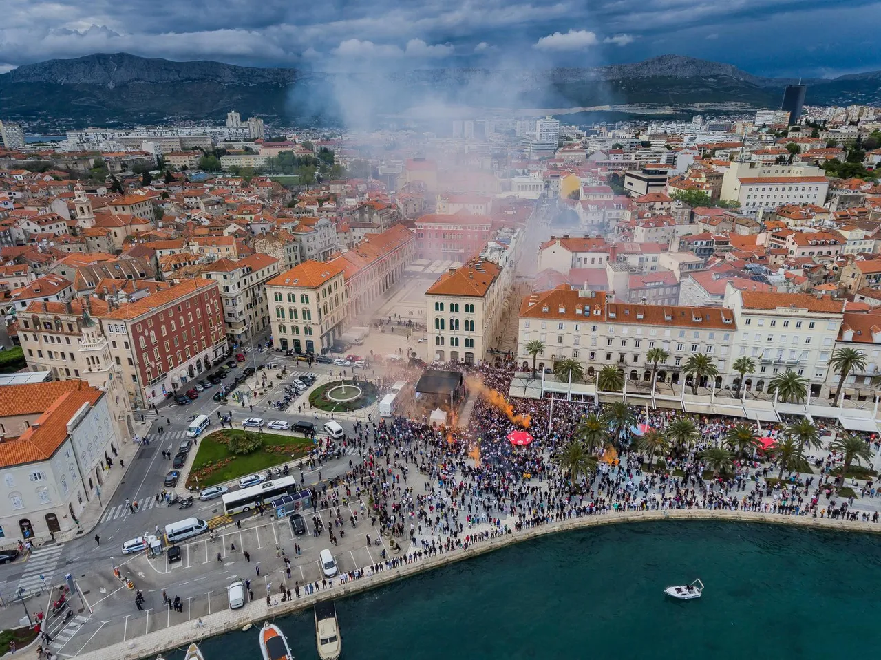 Doček Hajduka iz zraka