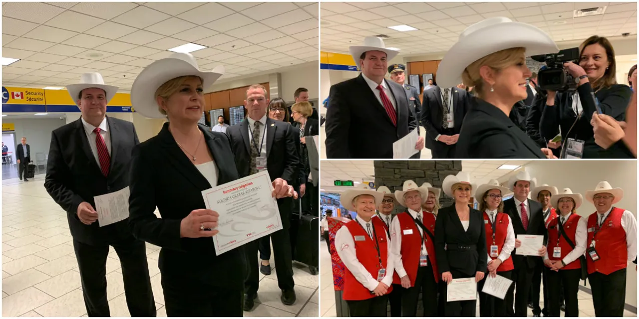Kakva dobrodošlica u Calgary! Kolinda Grabar-Kitarović i njen suprug Jakov pozirali u kaubojskim šeširima!