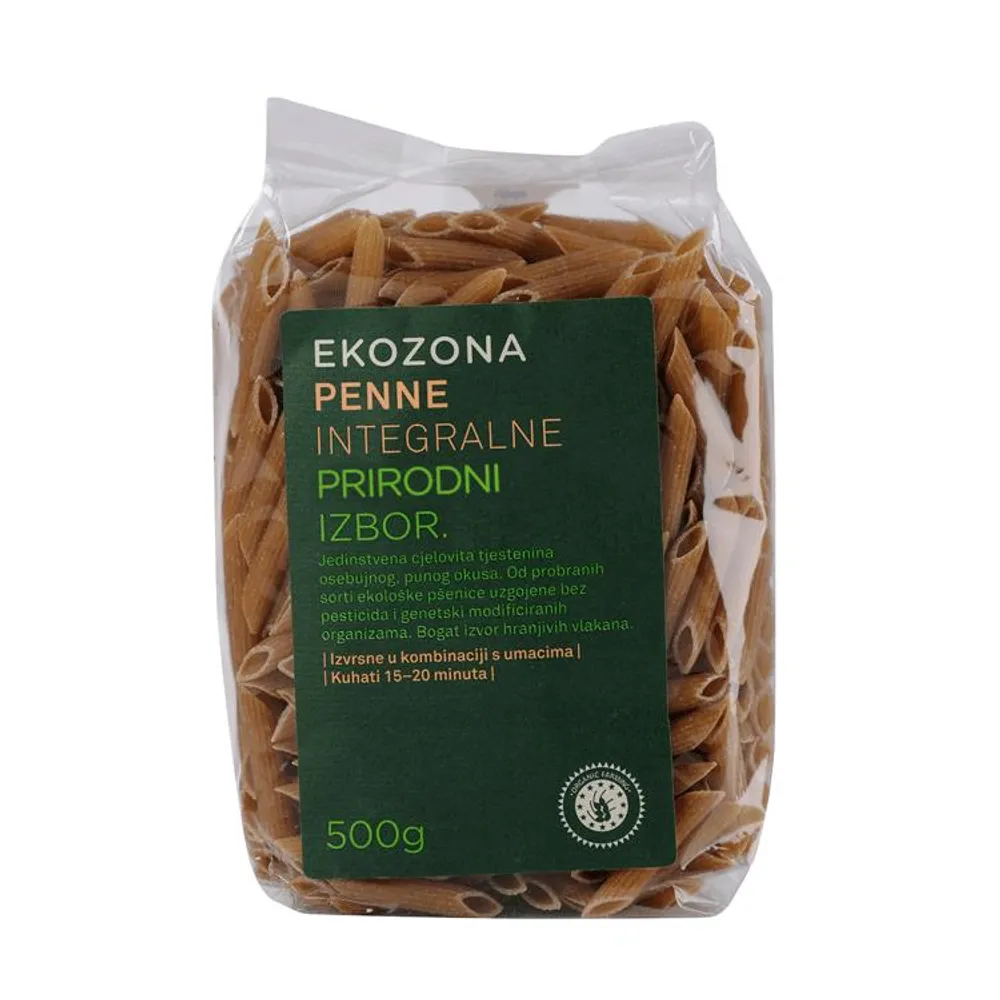 Tijesto penne integralni 500 g Ekozona