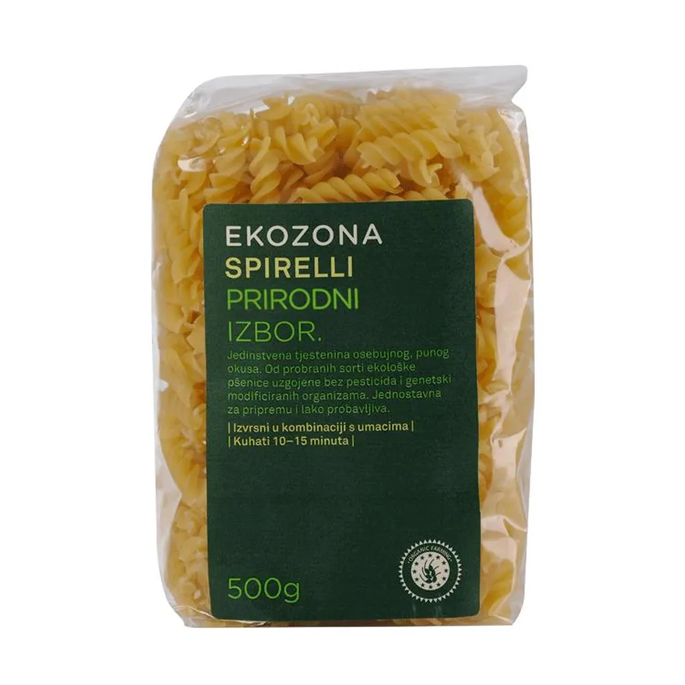 Tijesto spirelli integralni 500 g Ekozona