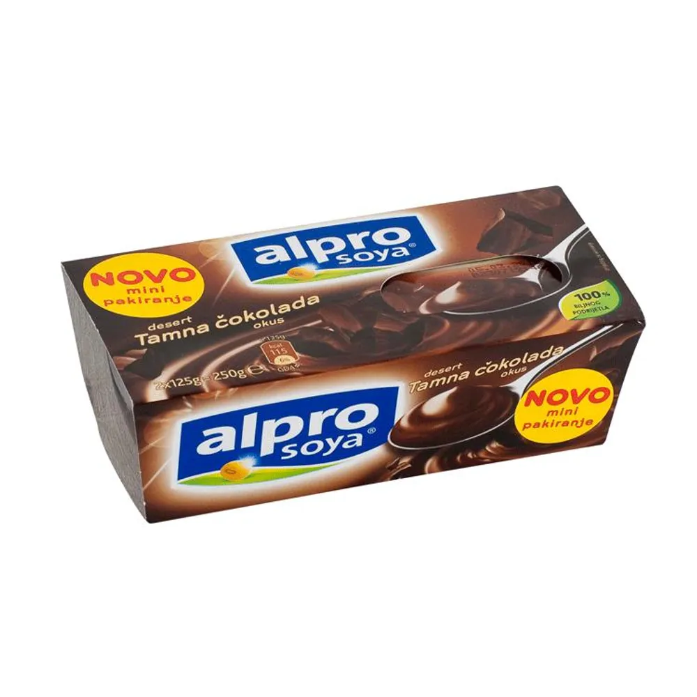 Alpro puding od soje tamna čokolada duo pack 2x125 g