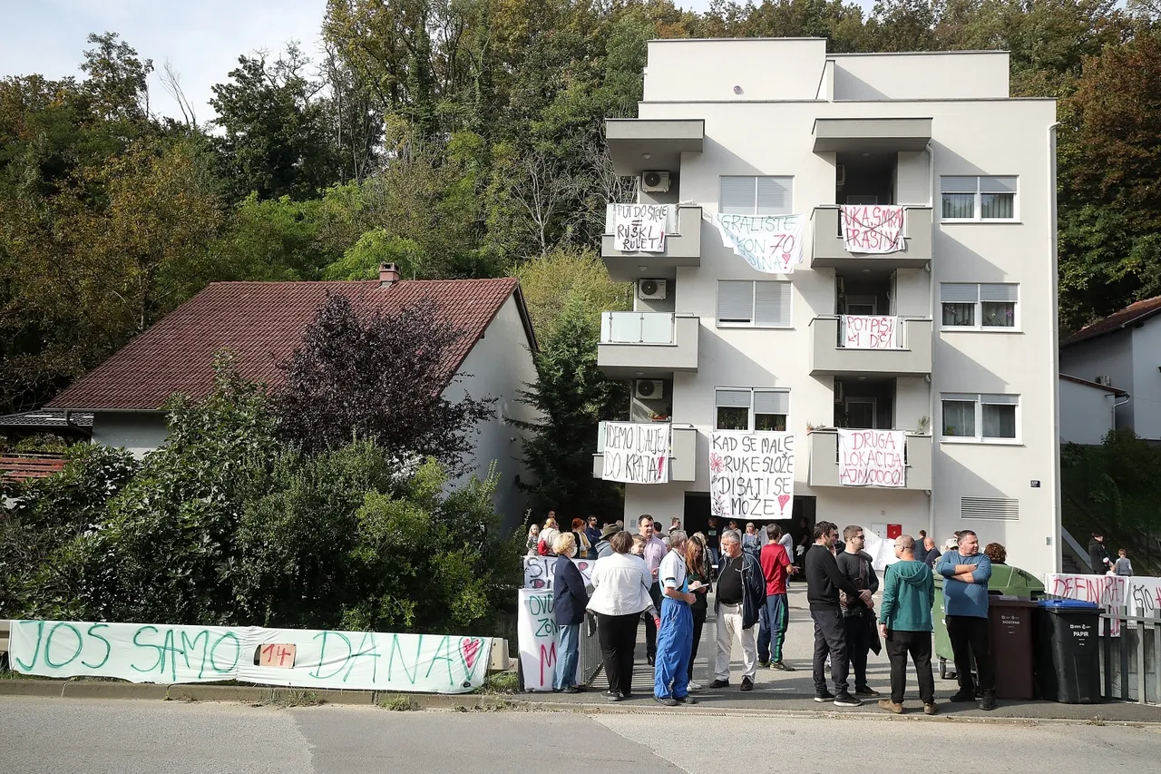 Okupljanje u Ulici Črnomerec