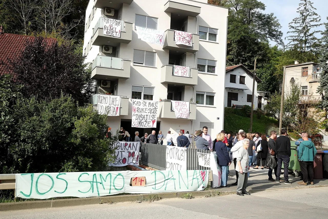 Okupljanje u Ulici Črnomerec