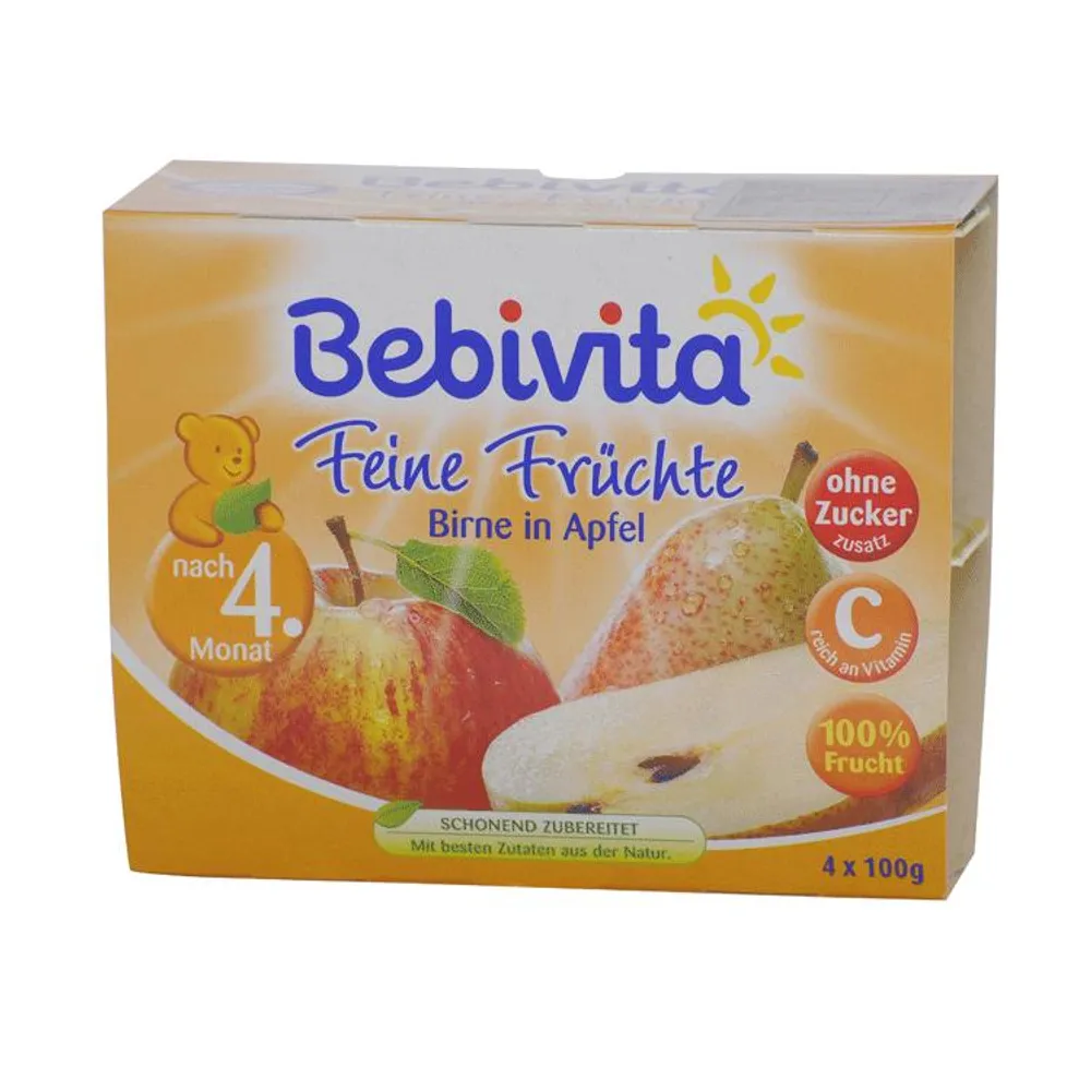 Bebivita kruška/jabuka kvatro 4X100 g 4mj+