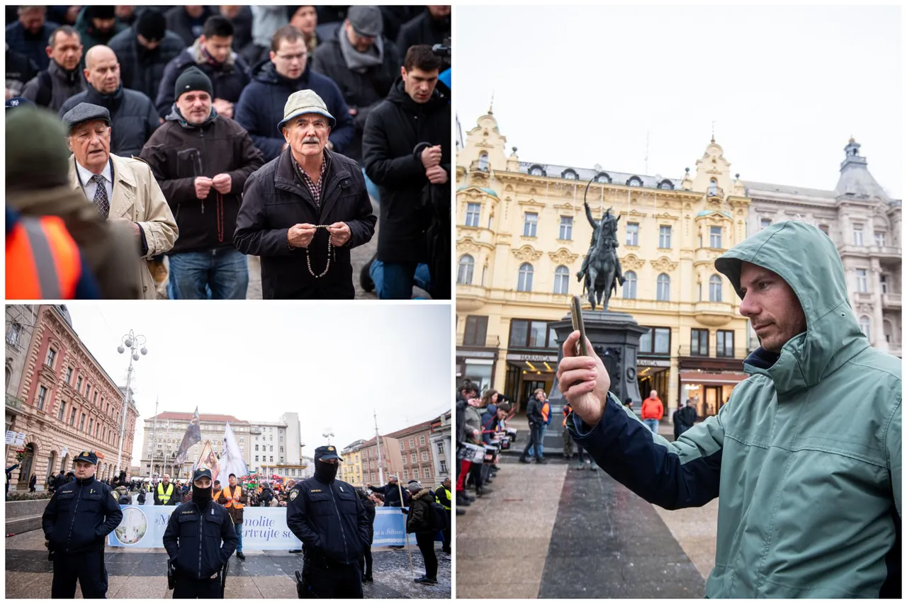 Zagreb: Molitelji i ove subote mole krunicu na Trgu bana Josipa Jelačića 