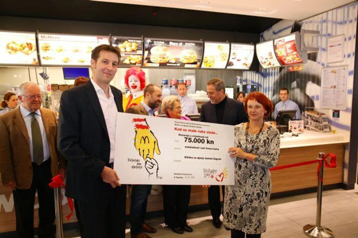 McDonald's otvorio novi restoran i predao donaciju Klaićevoj bolnici u Zagrebu