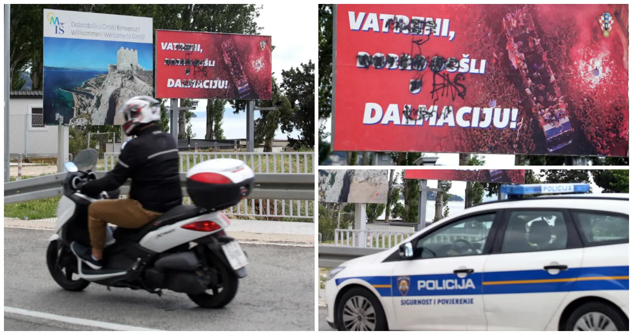 Vatreni u Omišu - išaran plakat