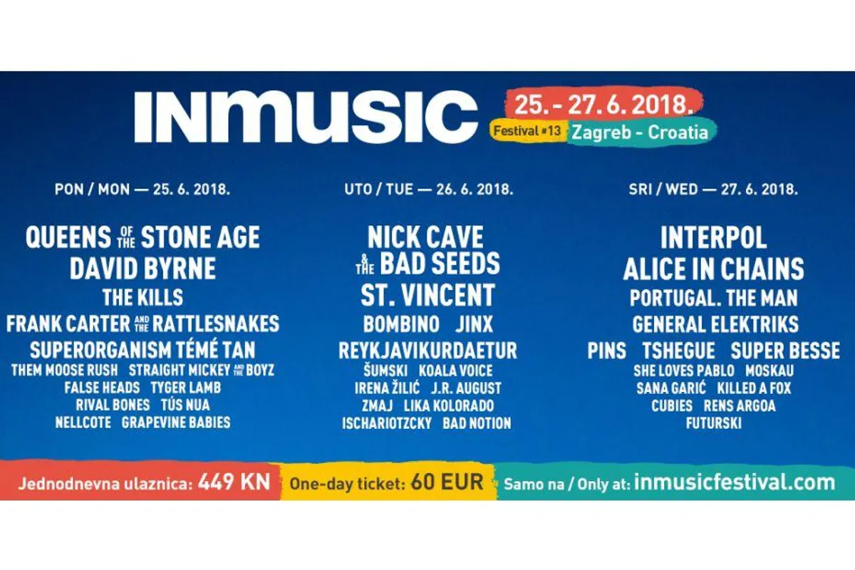 Objavljen raspored izvođača INmusic festivala #13 po danima i puštene u prodaju dnevne ulaznice za festival!