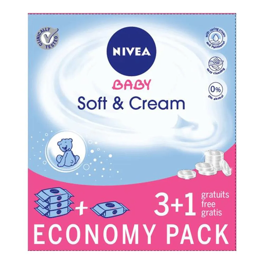 Maramice Nivea baby soft&care 3+1gratis