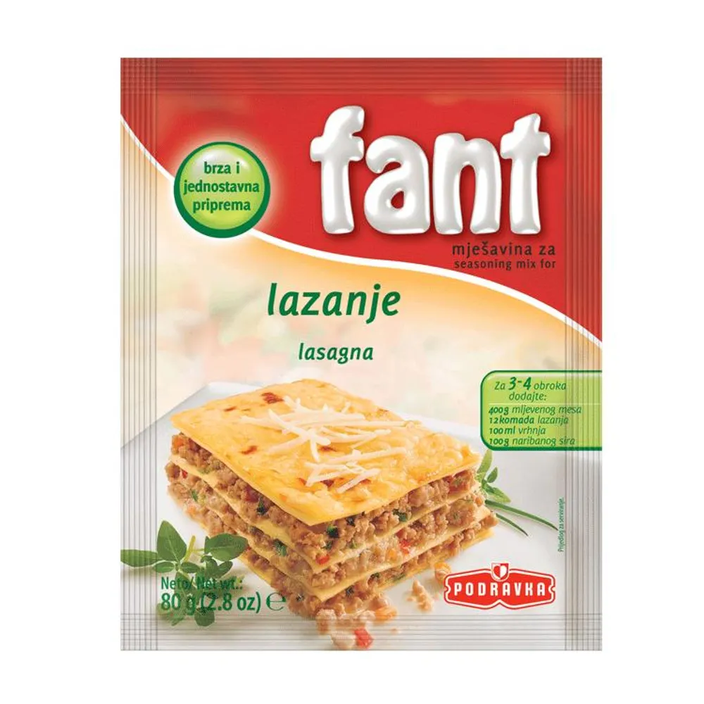 Fant za lazanje 80 g Podravka