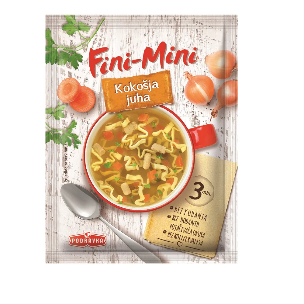 Fini - Mini kokošja juha s rezancima 18 g - Podravka