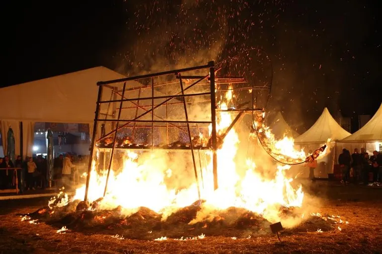 Vandali zapalili slamnatog mamuta na Bundekfestu